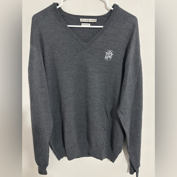 Peter Millar Other - 100% Fine Merino Wool Peter Millar Charcoal V-Neck Sweater Medium New